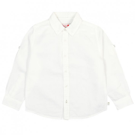 Детска риза с дълъг ръкав, бяла за момче Boboli 107777 