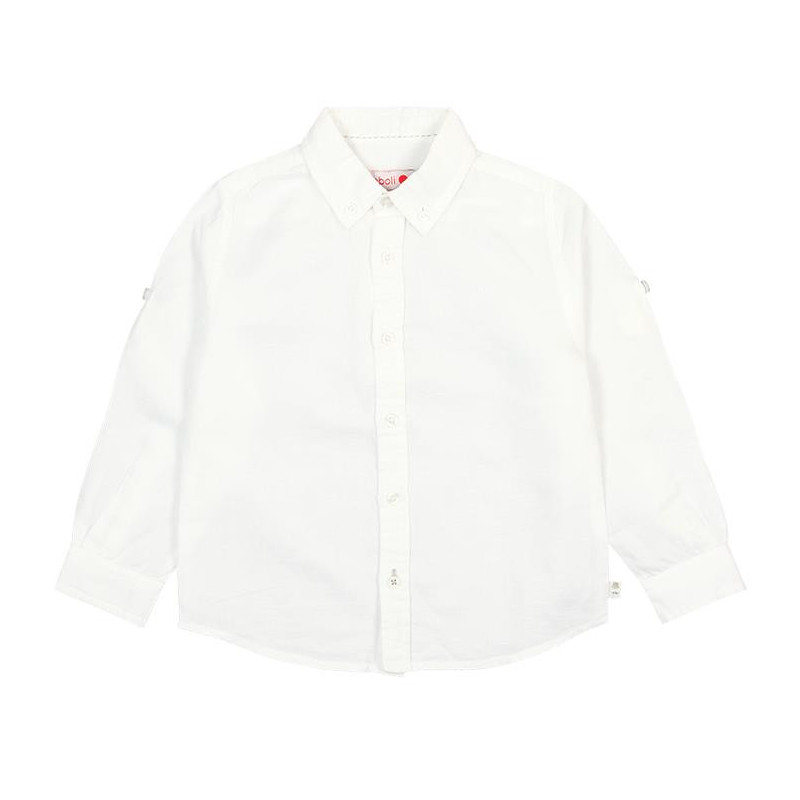 Детска риза с дълъг ръкав, бяла за момче  107777
