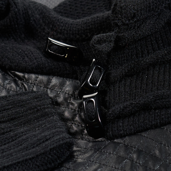 Пуловер за момче с качулка и  декоративни копчета, черен MC United 10799 2