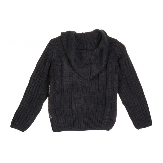 Пуловер за момче с качулка и  декоративни копчета, черен MC United 10800 3