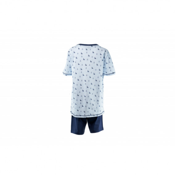 Памучна пижама от две части, синя за момче SANETTA 108119 2