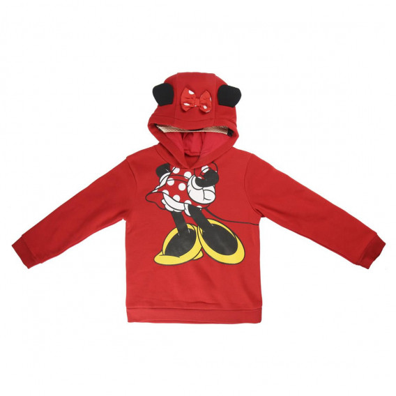 Суитшърт Minnie Mouse с качулка за момиче червен Minnie Mouse 1094 3