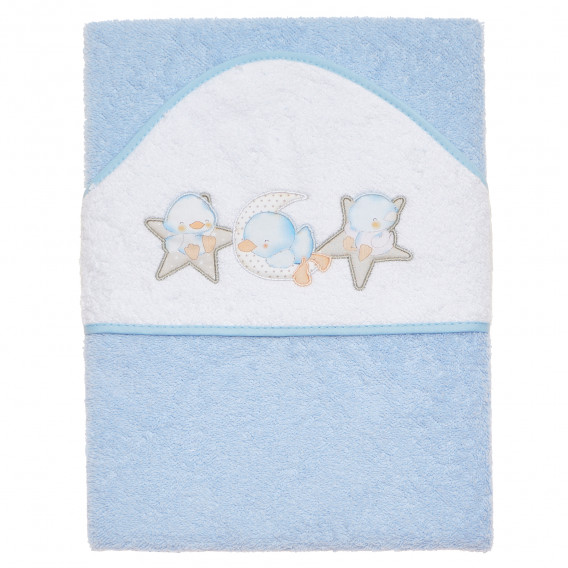 Бебешка хавлия Estrella Luna в син цвят за момче от памук Inter Baby 109546 4
