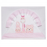 Розов спален комплект 3 части с размери 55x85 изработен от 100% памук предназначен за момиче Inter Baby 109732 4