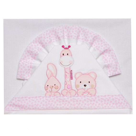 Розов спален комплект 3 части с размери 55x85 изработен от 100% памук предназначен за момиче Inter Baby 109732 4