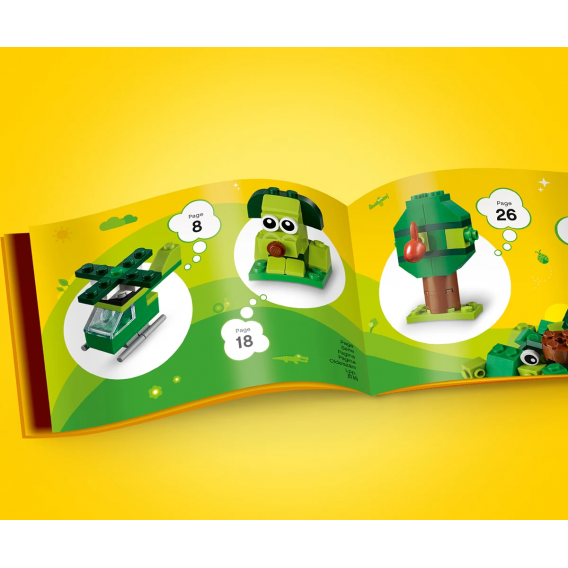 Конструктор - Творчески зелени тухлички, 60 части Lego 109914 8