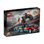 Конструктор - Камион и мотоциклет за каскади, 610 части Lego 110433 
