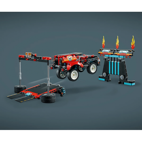 Конструктор - Камион и мотоциклет за каскади, 610 части Lego 110437 5