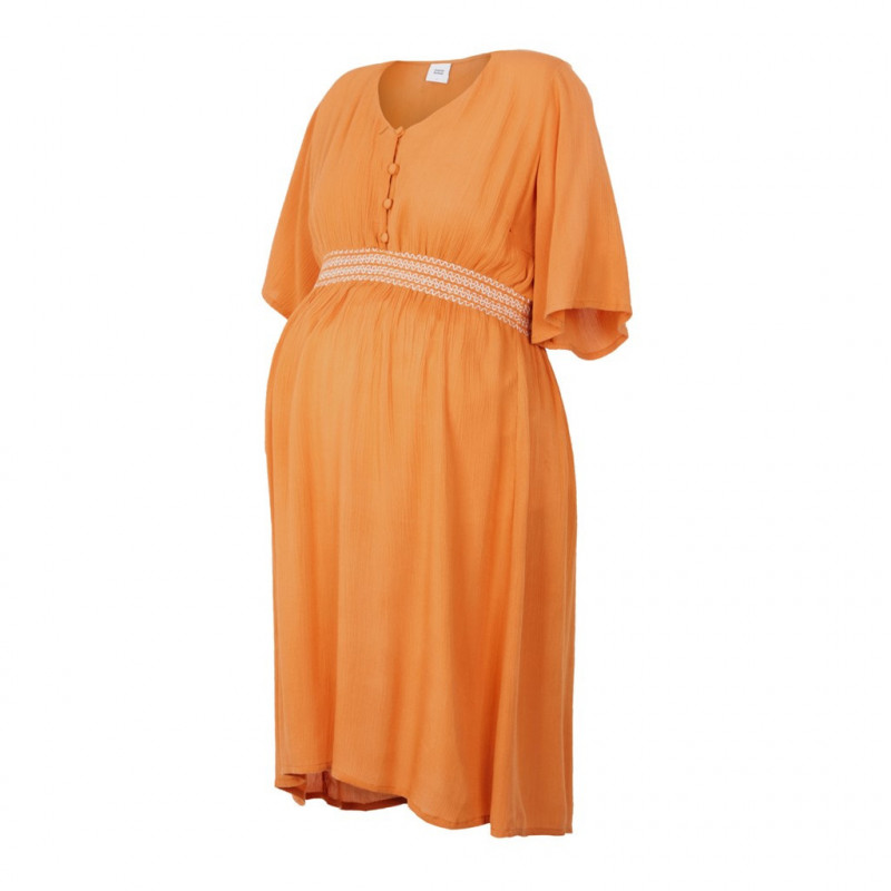 Ефирна рокля за бременни оранжева  110584
