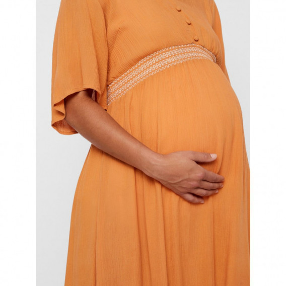 Ефирна рокля за бременни оранжева Mamalicious 110587 4