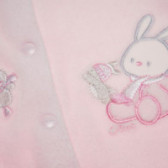 Плюшен гащеризон с дълъг ръкав за бебе за момиче розов Chicco 110671 4