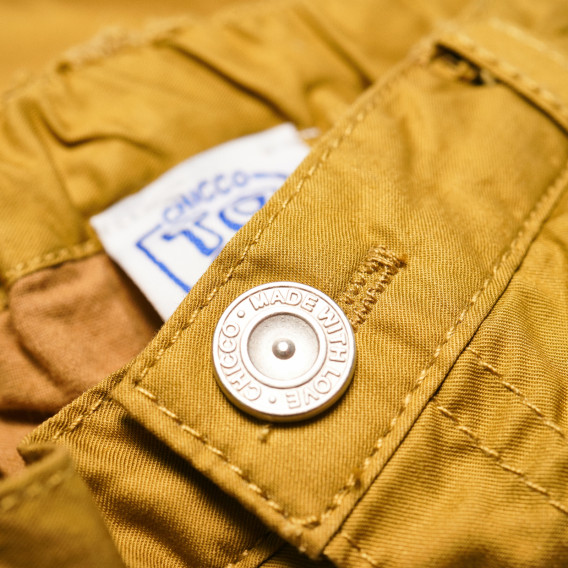 Памучен панталон за бебе за момче кафяв Chicco 110820 4