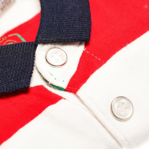 Поло тениска с дълъг ръкав за момче червено-бяло райе Chicco 110961 3