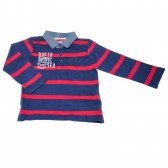 Поло тениска с дълъг ръкав за момче синьо-червено райе Chicco 110971 