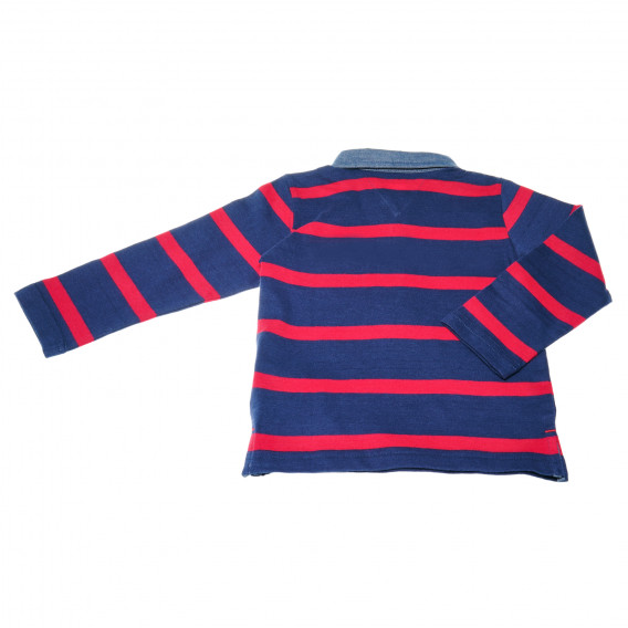 Поло тениска с дълъг ръкав за момче синьо-червено райе Chicco 110972 2