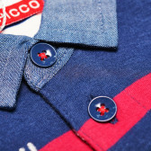 Поло тениска с дълъг ръкав за момче синьо-червено райе Chicco 110973 3