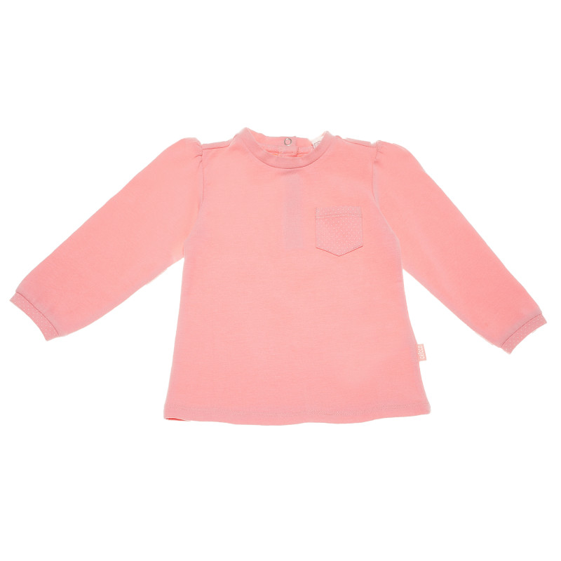 Памучна блуза с дълъг ръкав за бебе за момиче розова  110993
