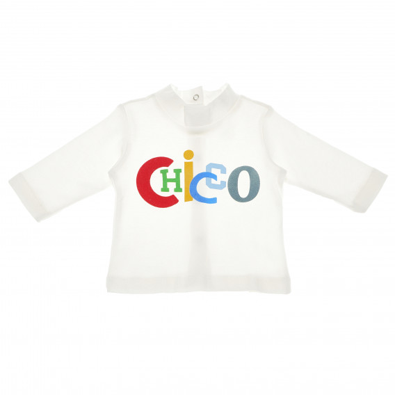 Памучна блуза с принт за бебе бяла Chicco 111004 