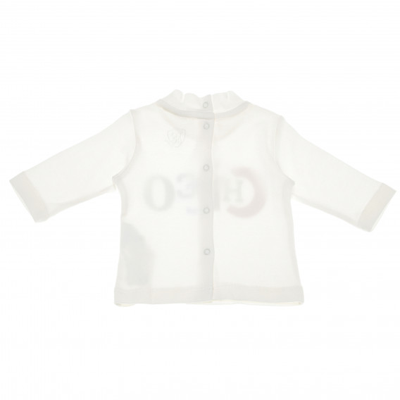 Памучна блуза с принт за бебе бяла Chicco 111005 2