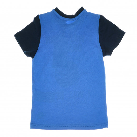 Памучна тениска с принт за момче синя Chicco 111063 2