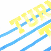 Памучна тениска с принт за момче синьо-райе Chicco 111068 3