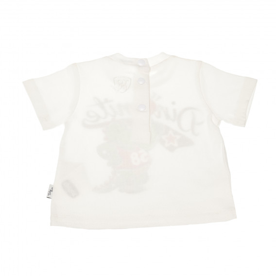 Памучна тениска за бебе с принт бяла Chicco 111122 2