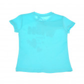 Памучна тениска за бебе с принт синя Chicco 111130 2