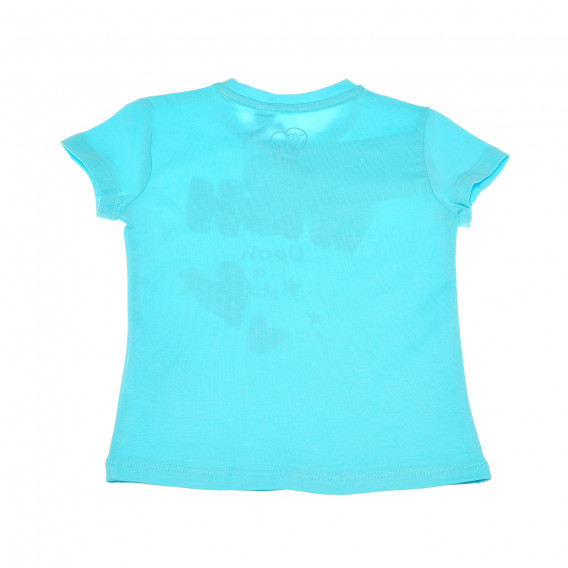 Памучна тениска за бебе с принт синя Chicco 111130 2