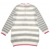 Плетен дълъг пуловер за момиче сиво и екрю Chicco 111452 2