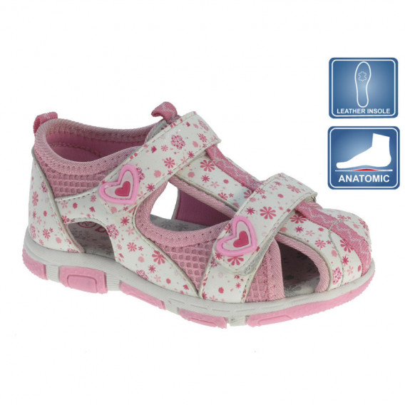 Анатомични сандали с принт за момиче, розови Beppi 111665 