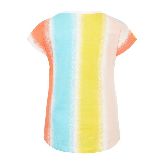 Памучна блуза с удължена задна част за момиче с цветен принт  Name it 112027 3