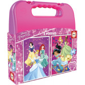 Детски пъзел 2 в 1 в куфарче- Принцесите Disney 11203 
