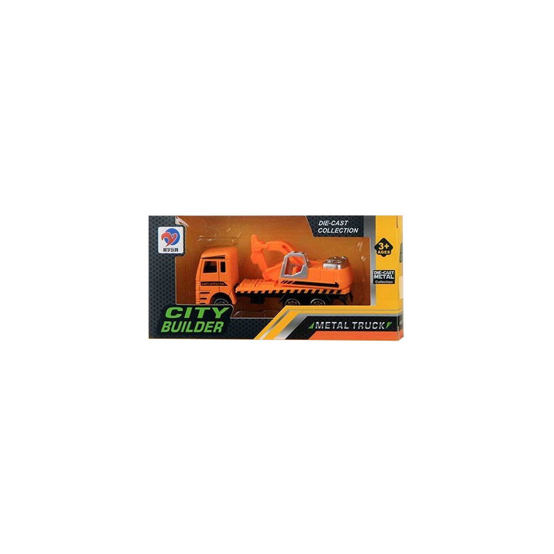 Детайлен строителен камион в оранжев цвят  112057