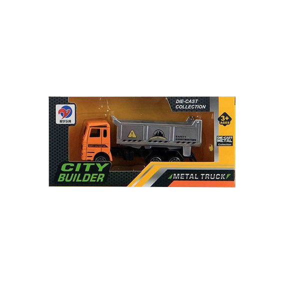 Камион за увлекателни строителни игри в оранжево и сиво Dino Toys 112058 