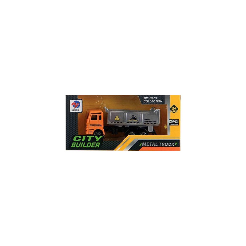 Камион за увлекателни строителни игри в оранжево и сиво  112058