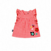 Памучна карирана рокля за бебе за момиче червена Boboli 112694 