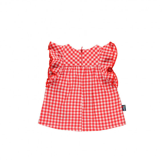 Памучна карирана рокля за бебе за момиче червена Boboli 112695 2