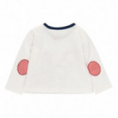 Памучна блуза с цветен надпис за бебе за момче бяла Boboli 112706 2