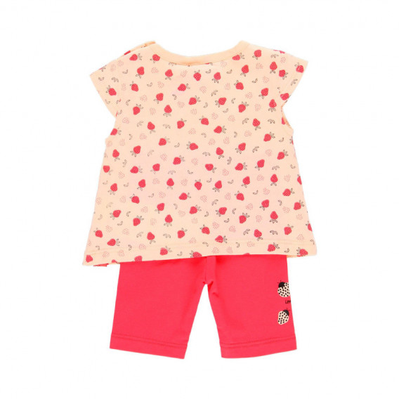 Комплект тениска с къси панталони за бебе за момиче розови Boboli 112715 2