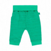 Памучен панталон с широк ластик на талията за бебе за момче зелен Boboli 112741 2
