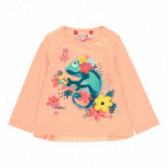 Памучна разкроена блуза за бебе за момиче розова Boboli 112749 