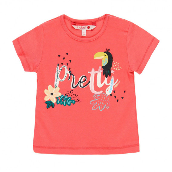 Памучна тениска за бебе Pretty розова Boboli 112759 