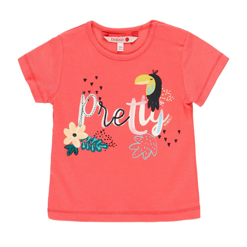 Памучна тениска за бебе Pretty розова  112759