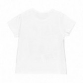 Памучна тениска за бебе за момиче бяла Boboli 112776 2
