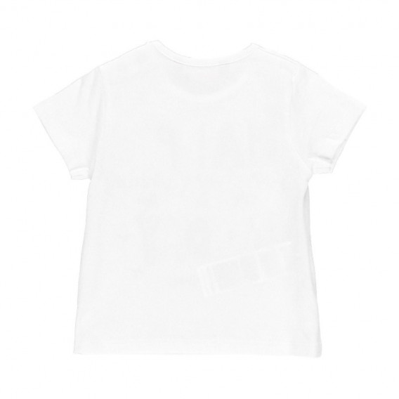 Памучна тениска за бебе за момиче бяла Boboli 112776 2