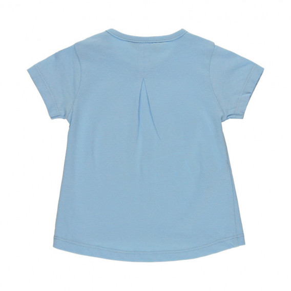 Памучна тениска с апликация за момиче синя Boboli 112786 2