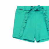 Памучни къси панталони с къдрички за момиче зелени Boboli 112821 3