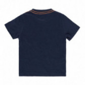 Памучна тениска с щампа за бебе за момче тъмно синя Boboli 112823 2