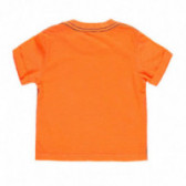 Памучна тениска с щампа за бебе за момче оранжева Boboli 112826 2