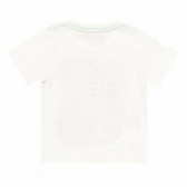 Памучна тениска с весела щампа момче, бяла Boboli 112829 2